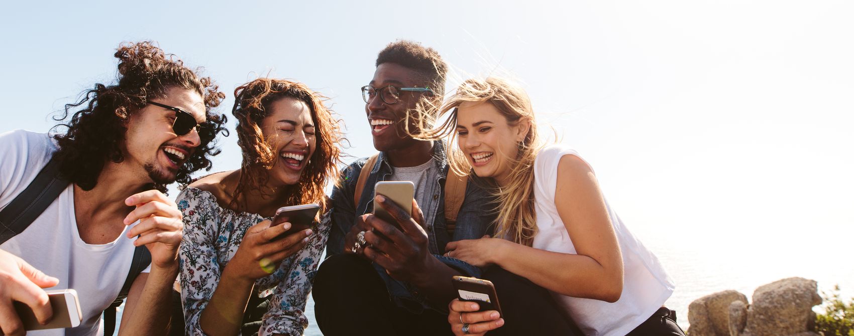 Group of people having fun on their holidays
