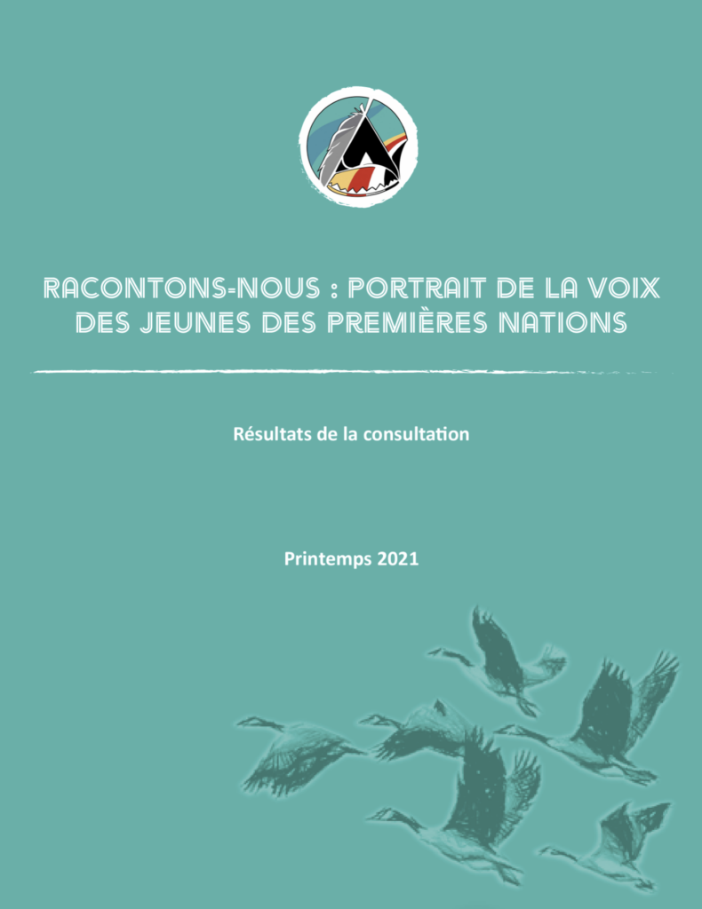 Couverture du rapport Racontons-nous : portrait de la voix des jeunes des Premières Nations