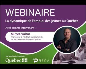 PRÉCA. (2023, 17 février). Webinaire : la dynamique de l’emploi des jeunes au Québec. [Vidéo]. Vimeo.