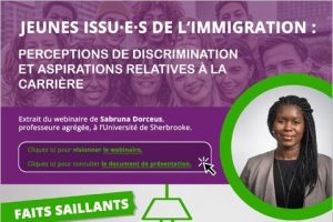 Dorceus, S. (Infographie réalisée par PRÉCA). (2024). Jeunes issu.e.s de l’immigration : perceptions de discrimination et aspirations relatives à la carrière [Infographie].