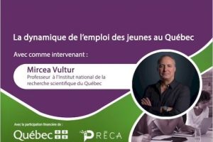 Vultur, M. (Infographie réalisée par PRÉCA). (2023). La dynamique de l’emploi des jeunes au Québec [Infographie].