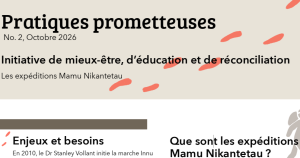Chaire-réseau jeunesse, Puamun Meshkenu. (2026). Initiative de mieux-être, d’éducation et de réconciliation : Les expéditions Mamu Nikantetau, collection Pratiques prometteuses, no 2 (octobre). Chaire-réseau de recherche sur la jeunesse du Québec.